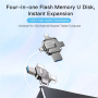 Yesido FL15 4v1 bliskovni pogon s priključki USB-C / Lightning / USB-A / mikro USB - 64GB - srebrn