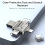 Yesido FL15 4v1 bliskovni pogon s priključki USB-C / Lightning / USB-A / mikro USB - 64GB - srebrn