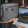 QIALINO torba za iPad do 13" / MacBook do 14" - temno siva