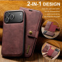 DG.Ming 2v1 snemljiv preklopni Etui za iPhone 17 Pro Max / 18 Pro Max - vinsko rdeč