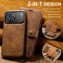 DG.Ming 2v1 snemljiv preklopni Etui za iPhone 17 Pro Max / 18 Pro Max - rjav