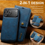 DG.Ming 2v1 snemljiv preklopni etui za iPhone 17 Pro Max / 18 Pro Max - temno moder