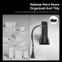 ESSAGER YMX-320W GaN hitri polnilni adapter s priključki 4x USB-C / 4x USB-A - 320W - črn