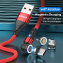 ENKAY 3v1 polnilni in podatkovni kabel z izmenljivimi magnetnimi konektorji - USB-A na USB-C / Lightning / micro USB - 1 m - rdeč