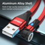ENKAY 3v1 polnilni in podatkovni kabel z izmenljivimi magnetnimi konektorji - USB-A na USB-C / Lightning / micro USB - 1 m - rdeč
