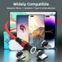ENKAY 3v1 polnilni in podatkovni kabel z izmenljivimi magnetnimi konektorji - USB-A na USB-C / Lightning / micro USB - 1 m - rdeč