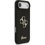 Guess Fixed Glitter 4G Metal Logo bleščeč ovitek za iPhone Air - črn
