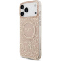 Guess IML Flowers Allover Strap ovitek z vrvico in MagSafe za iPhone 17 Pro Max - roza