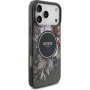 Guess IML Flowers Strap ovitek s trakom in MagSafe za iPhone 17 Pro Max - siv