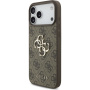 Guess 4G Metal Logo Strap ovitek z zanko za iPhone 17 Pro Max - rjav