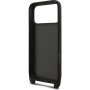 Karl Lagerfeld Saffiano Crossbody Metal Karl and Choupette ovitek z nastavljivim trakom za iPhone 17 Pro Max - črn