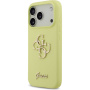 Guess 4G Metal Logo silikonski ovitek za iPhone 17 Pro - neonsko rumen
