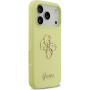Guess 4G Metal Logo silikonski ovitek za iPhone 17 Pro - neonsko rumen