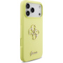 Guess 4G Metal Logo silikonski ovitek za iPhone 17 Pro Max - neonsko rumen
