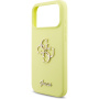 Guess 4G Metal Logo silikonski ovitek za iPhone 17 Pro Max - neonsko rumen