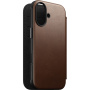 Nomad Modern Leather Folio ovitek s poklopom z MagSafe za iPhone 17 - rjav