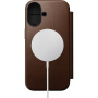 Nomad Modern Leather Folio ovitek s poklopom z MagSafe za iPhone 17 - rjav