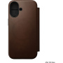Nomad Modern Leather Folio ovitek s poklopom z MagSafe za iPhone 17 - rjav