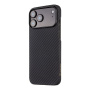Tactical Aramid ovitek z vzorcem karbonovih vlaken in MagSafe za iPhone 17 Pro Max - temno siv
