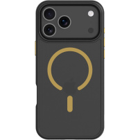 Tactical Hyperstealth 2.0 prozoren ovitek z rumenim MagSafe za iPhone 17 Pro Max - črn