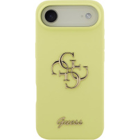 Guess 4G Metal Logo silikonski ovitek za iPhone Air - neonsko rumen