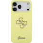 Guess 4G Metal Logo silikonski ovitek za iPhone 17 Pro Max - neonsko rumen