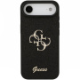 Guess Fixed Glitter 4G Metal Logo bleščeč ovitek za iPhone Air - črn