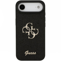 Guess Fixed Glitter 4G Metal Logo bleščeč ovitek za iPhone Air - črn