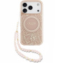 Guess IML Flowers Allover Strap ovitek z vrvico in MagSafe za iPhone 17 Pro Max - roza