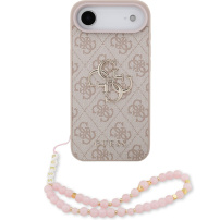 Guess 4G Metal Logo Strap ovitek z zanko za iPhone Air - roza