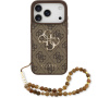 Guess 4G Metal Logo Strap ovitek z zanko za iPhone 17 Pro Max - rjav