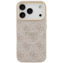 Guess 4G Gold Frame ovitek z MagSafe za iPhone 17 Pro - roza