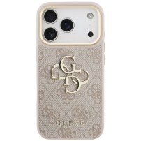 Guess 4G Metal Logo Gold Frame ovitek za iPhone 17 Pro - roza