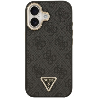 Guess 4G Triangle Logo Gold Frame ovitek z MagSafe za iPhone 17 - siv