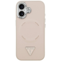 Guess Triangle Logo ovitek z MagSafe za iPhone 17 - roza