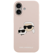 Karl Lagerfeld Double Heads silikonski ovitek z MagSafe za iPhone 17 - roza