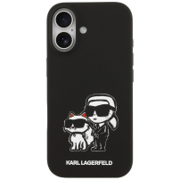 Karl Lagerfeld K&CH Sketch silikonski ovitek z MagSafe za iPhone 17 - črn
