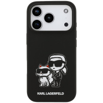 Karl Lagerfeld K&CH Sketch silikonski ovitek z MagSafe za iPhone 17 Pro Max - črn
