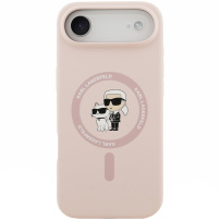 Karl Lagerfeld Karl and Choupette silikonski ovitek z MagSafe za iPhone Air - roza
