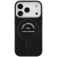 Karl Lagerfeld RSG Logo ovitek z MagSafe za iPhone 17 Pro Max - črn