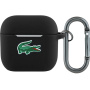Lacoste Croc Logo silikonski ovitek s karabinom za AirPods 4 / 5 - črn