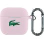 Lacoste Croc Logo silikonski ovitek s karabinom za AirPods 4 / 5 - roza