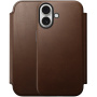 Nomad Modern Leather Folio ovitek s poklopom z MagSafe za iPhone 17 - rjav