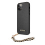 Guess Saffiano Gold Chain ovitek za iPhone 12 Pro Max - črna