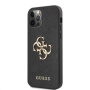 Guess Saffiano Big 4G Metal Logo ovitek za iPhone 12 Pro Max - črna