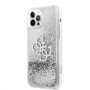 Guess Big 4G Liquid Glitter Silver ovitek za iPhone 12 Pro Max - srebro
