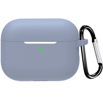 Zaščitni silikonski ovitek s karabinom za AirPods Pro 3 - modro-siv