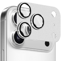 NORTHJO kaljeno steklo s kovinskim okvirjem za zaščito leč fotoaparata za iPhone 17 Pro - srebrno