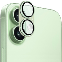 ENKAY kaljeno steklo z brušenim okvirjem za zaščito leč fotoaparata za iPhone 17 - zeleno