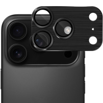 ENKAY kaljeno steklo z brušenim okvirjem za zaščito leč fotoaparata za iPhone 17 Pro - črno